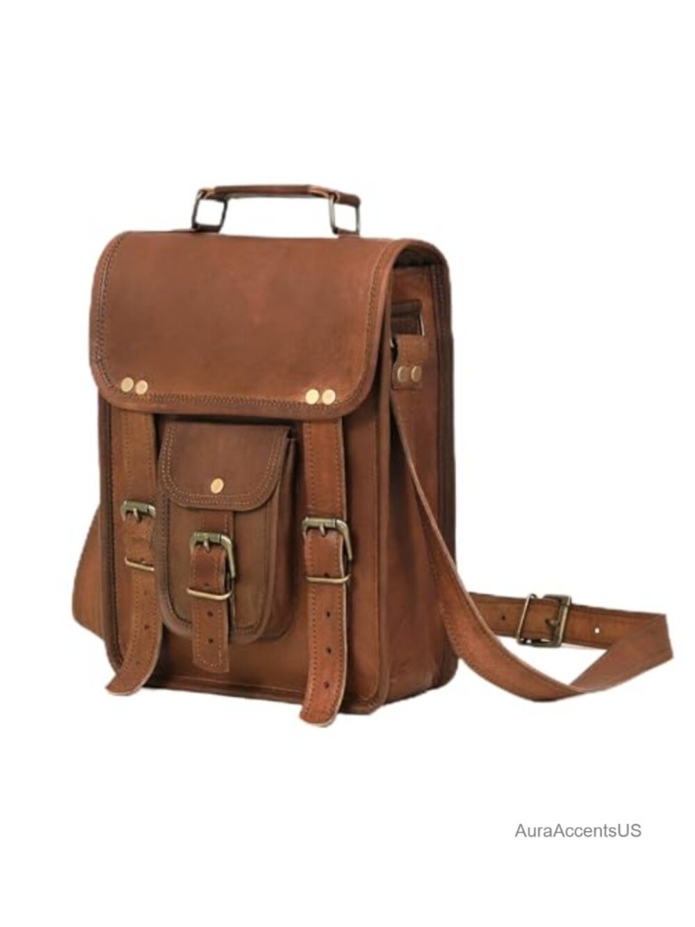 Genuine Leather Tablet Satchel Cross Body Messenger Bag